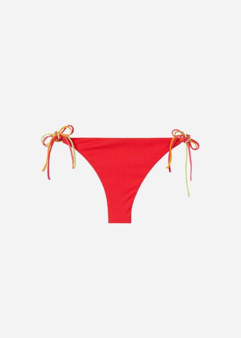 Calzedonia Brazilian String Berlino Bikinihosen Damen Rot | DE2864YU