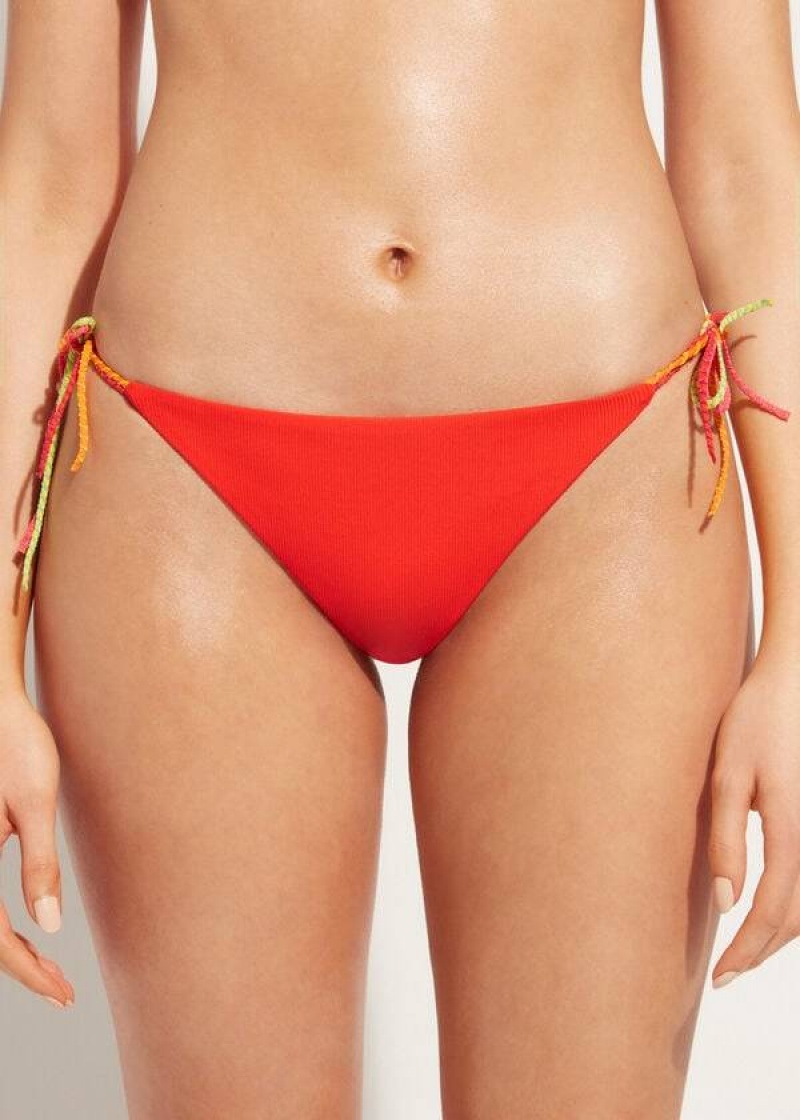 Calzedonia Brazilian String Berlino Bikinihosen Damen Rot | DE2864YU