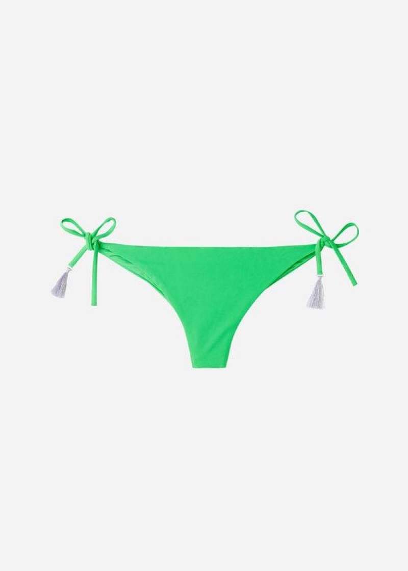 Calzedonia Brazilian String Capri Bikinihosen Damen Grün | DE2863UT