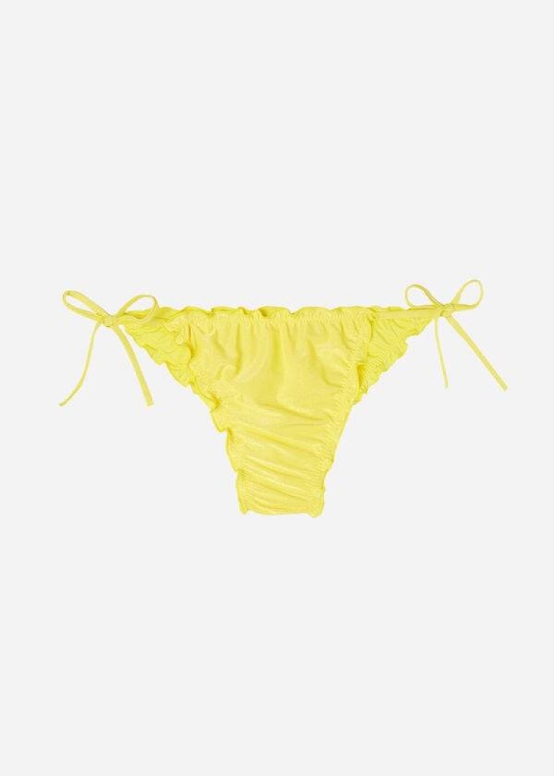 Calzedonia Brazilian String Formentera Bikinihosen Damen Gelb | DE2857DN