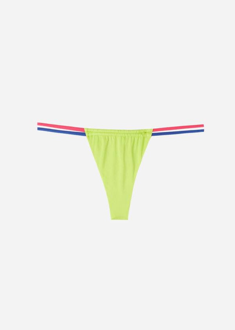 Calzedonia Brazilian String Tokyo Eco Bikinihosen Damen Grün | DE2845UT