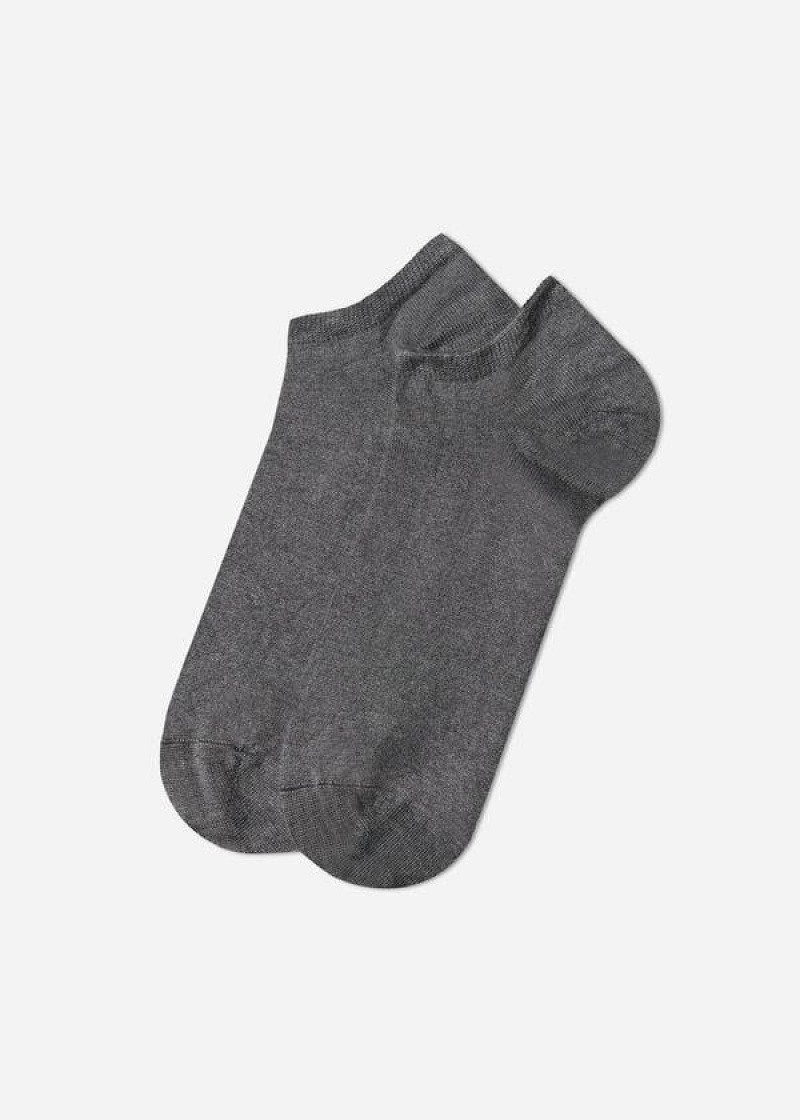 Calzedonia Cashmere Blend No-Show Socken Damen Grau | DE1924EX