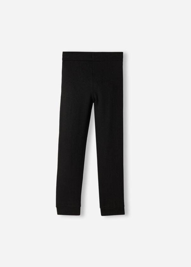 Calzedonia Cashmere Blend Stretch Sport Leggings Kinder Schwarz | DE1071IS