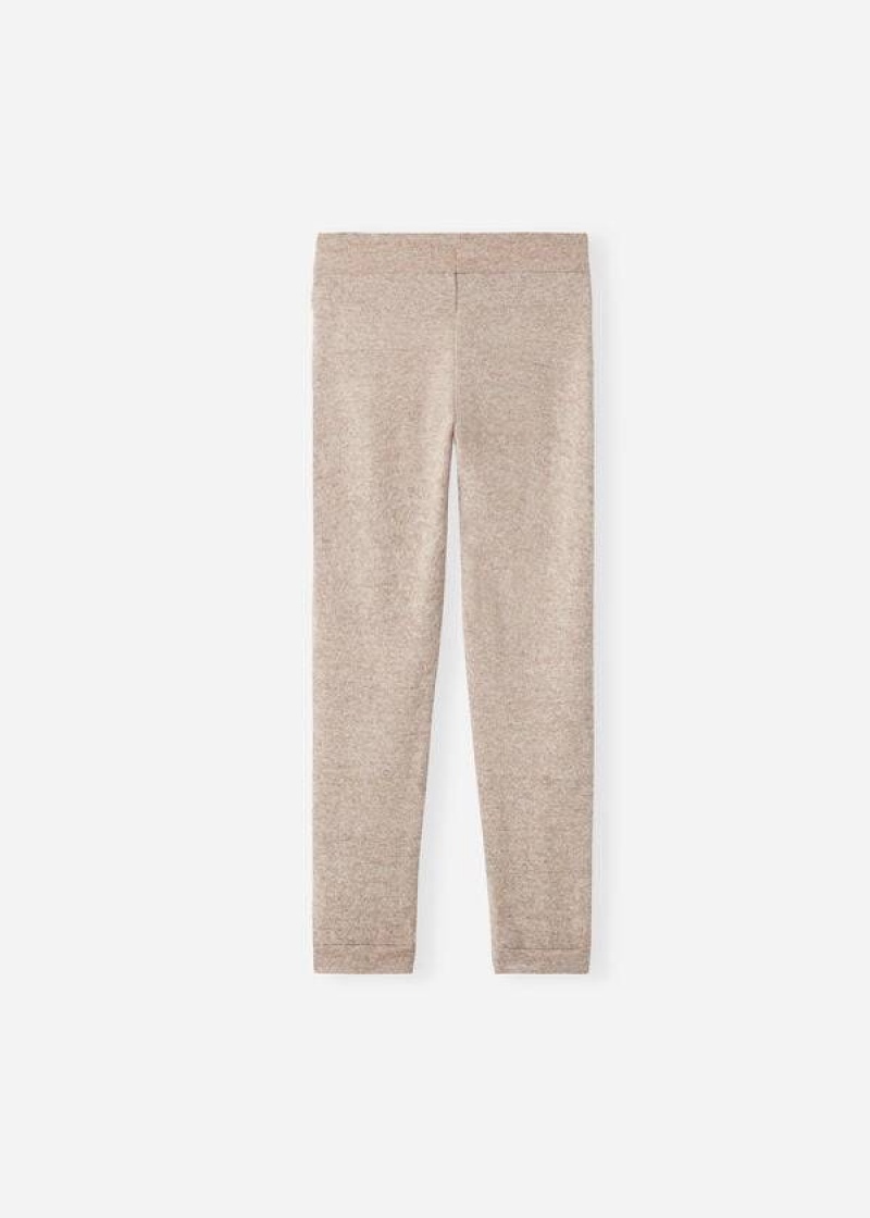 Calzedonia Cashmere Blend Stretch Sport Leggings Kinder Beige | DE1069YU