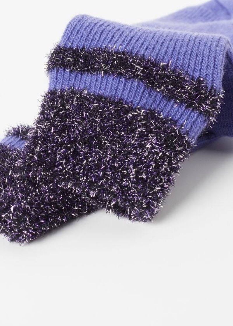 Calzedonia Cashmere Kurzes with Glitter Trim Socken Damen Lila | DE1834JJ