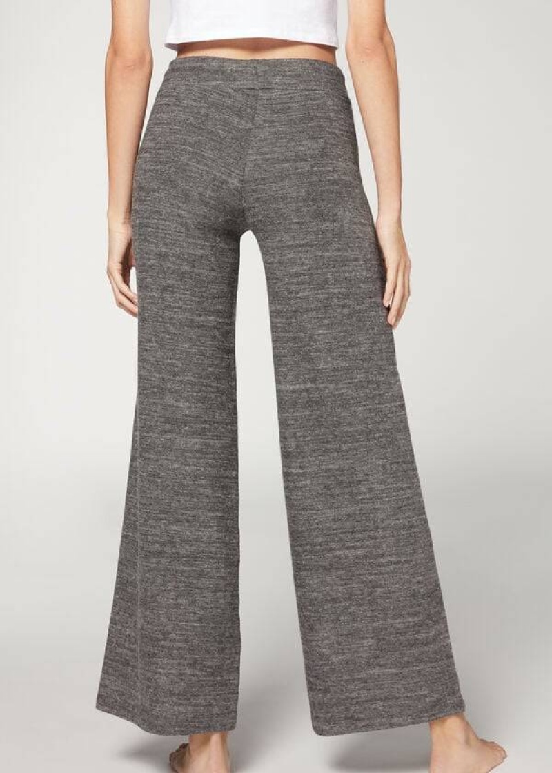 Calzedonia Cashmere Palazzo Leggings Damen Grau | DE1567PQ