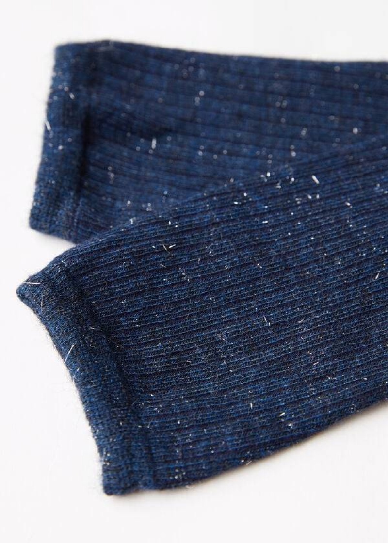 Calzedonia Cashmere and Glitter Kurzes Socken Kinder Blau | DE1103FM