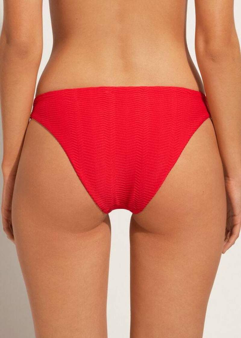 Calzedonia Chevron Casablanca Bikinihosen Damen Rot | DE2842PQ