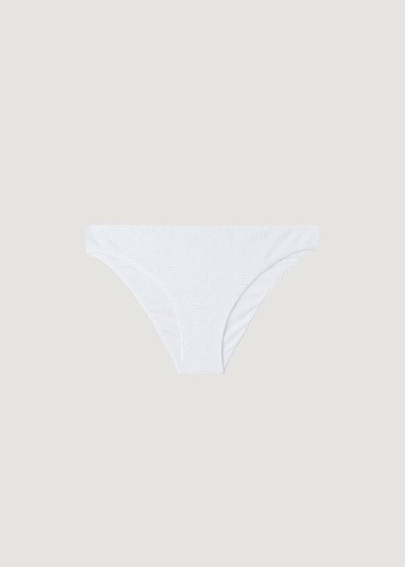 Calzedonia Chevron Casablanca Bikinihosen Damen Weiß | DE2841AP