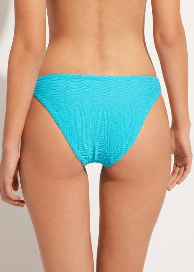 Calzedonia Chevron Casablanca Bikinihosen Damen Türkis Grün | DE2840SO