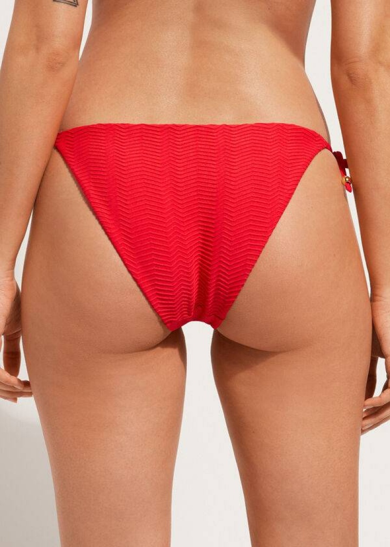 Calzedonia Chevron String Casablanca Bikinihosen Damen Rot | DE2834JJ