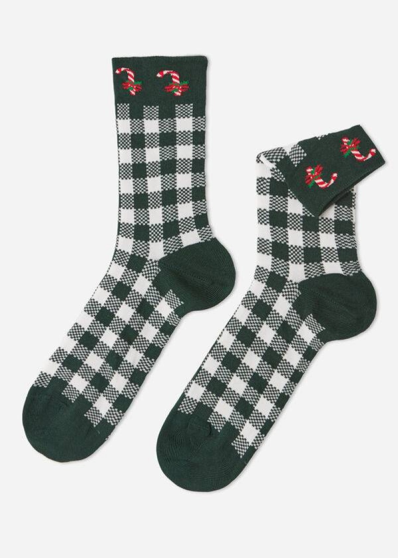 Calzedonia Christmas Series Kurzes Crew Socken Herren Grün | DE1398VD