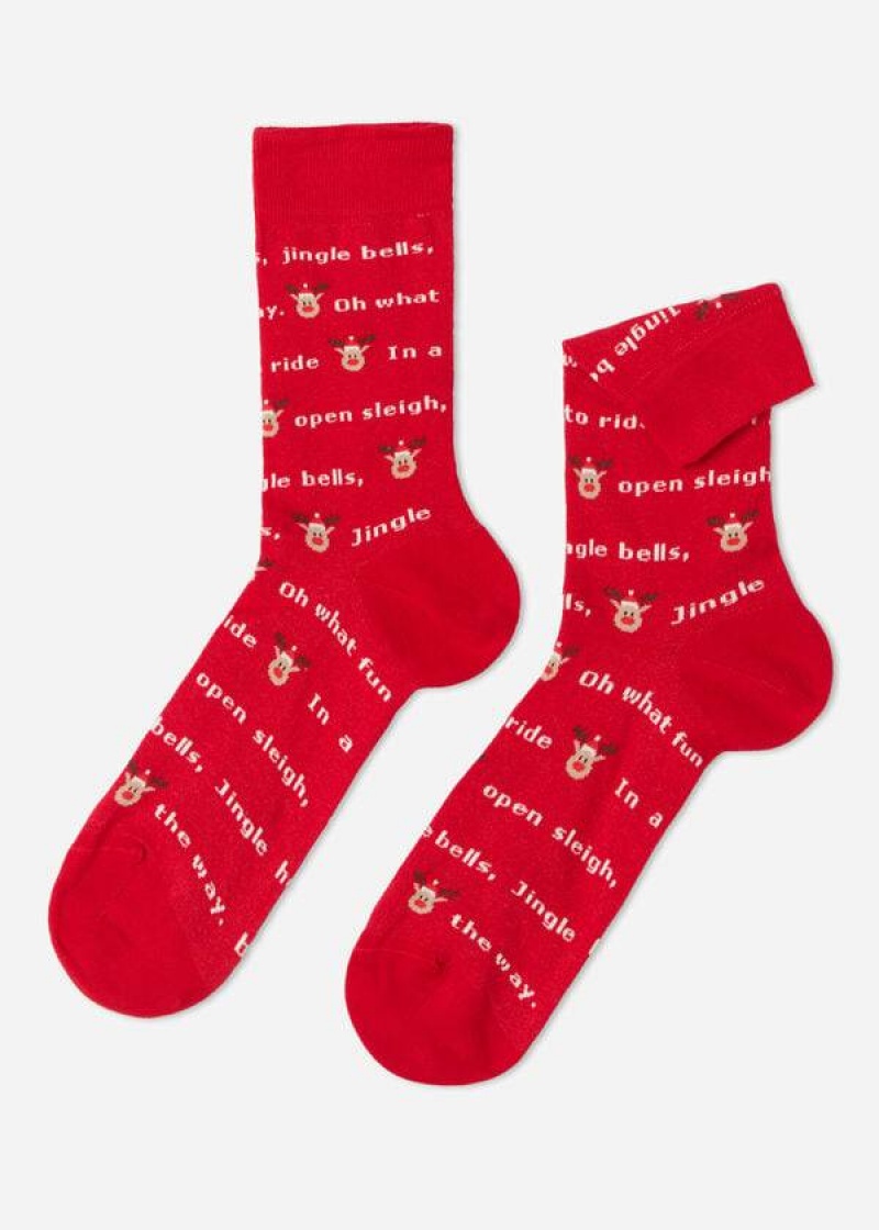 Calzedonia Christmas Series Kurzes Crew Socken Herren Rot | DE1397CE