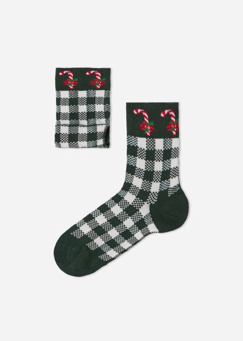 Calzedonia Christmas Series Kurzes Socken Kinder Grün | DE1094TV