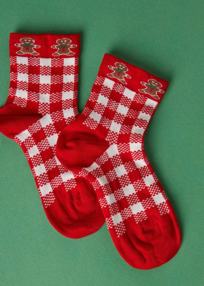 Calzedonia Christmas Series Kurzes Socken Kinder Rot Weiß | DE1021PQ