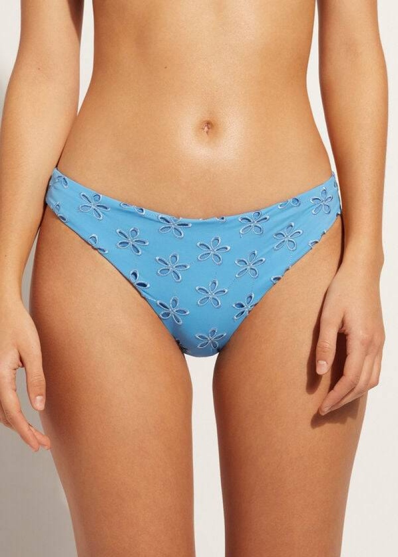 Calzedonia Corfù Bikinihosen Damen Blau | DE2818UT