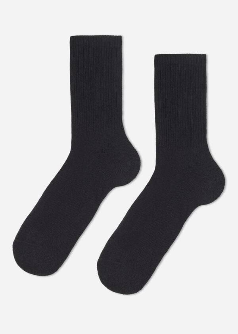 Calzedonia Crew Sport Socken Herren Schwarz | DE1379RW