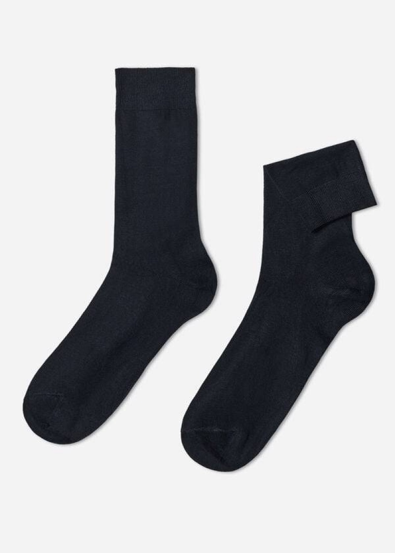 Calzedonia Crew with Cashmere Socken Herren Blau | DE1361SO