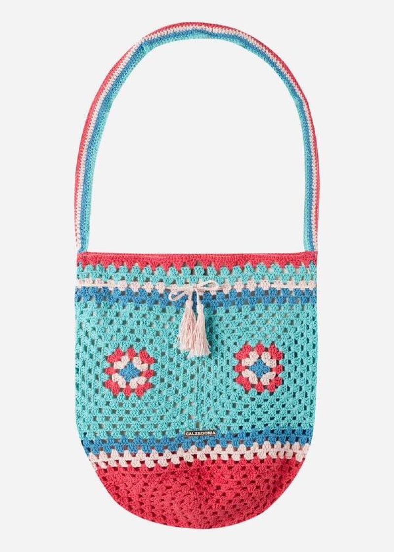 Calzedonia Crochet Beach Bag Accessoires Damen Türkis Blau | DE2917YU