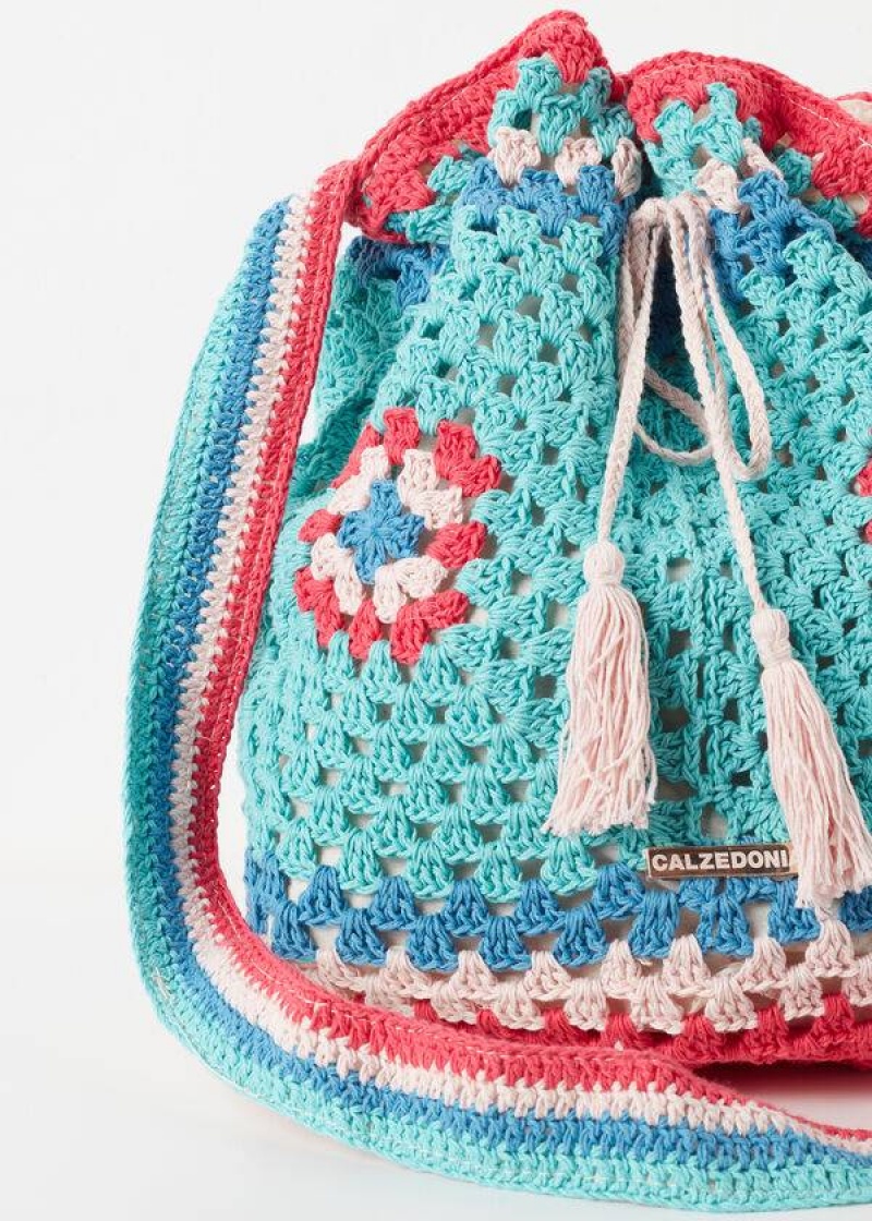 Calzedonia Crochet Beach Bag Accessoires Damen Türkis Blau | DE2917YU