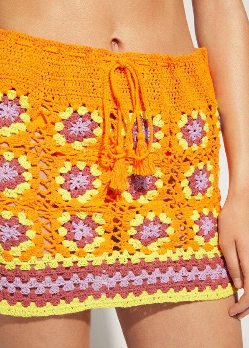 Calzedonia Crochet Skirt Cover-Ups Damen Orange | DE2061PQ