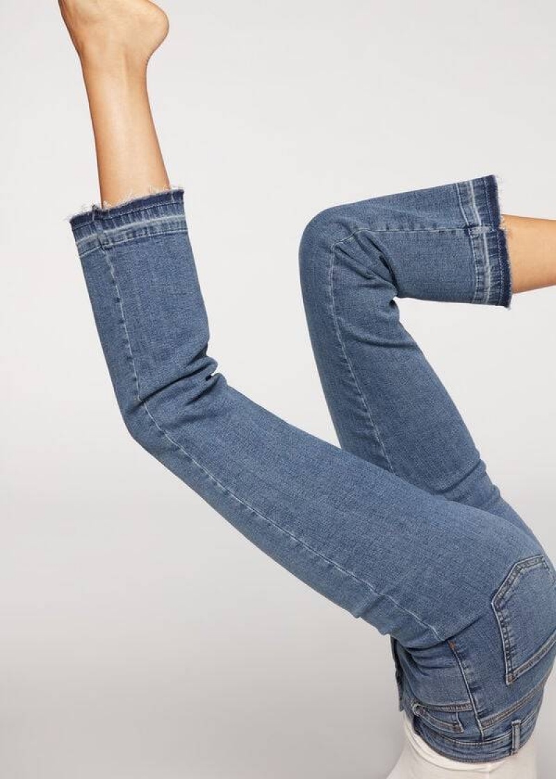 Calzedonia Cropped Flare Jeans Damen Blau | DE1628LH