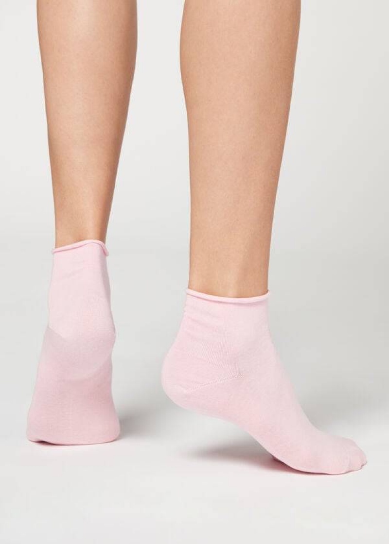 Calzedonia Cuffless Kurzes in Baumwoll Socken Damen Rosa | DE1797YU