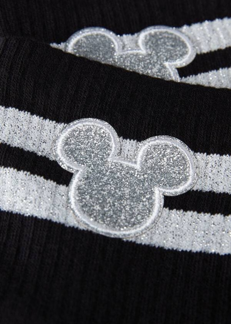 Calzedonia Disney Mickey Mouse Kurzes Sport Socken Damen Schwarz | DE1772UT