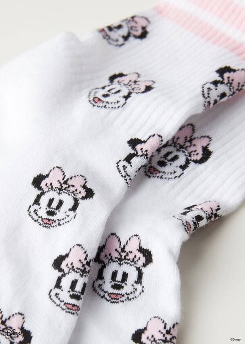 Calzedonia Disney Patterned Kurzes Socken Damen Weiß Rosa | DE1770TV