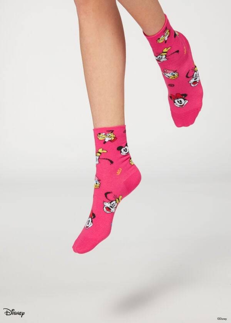 Calzedonia Disney Patterned Kurzes Socken Damen Rosa | DE1765MA