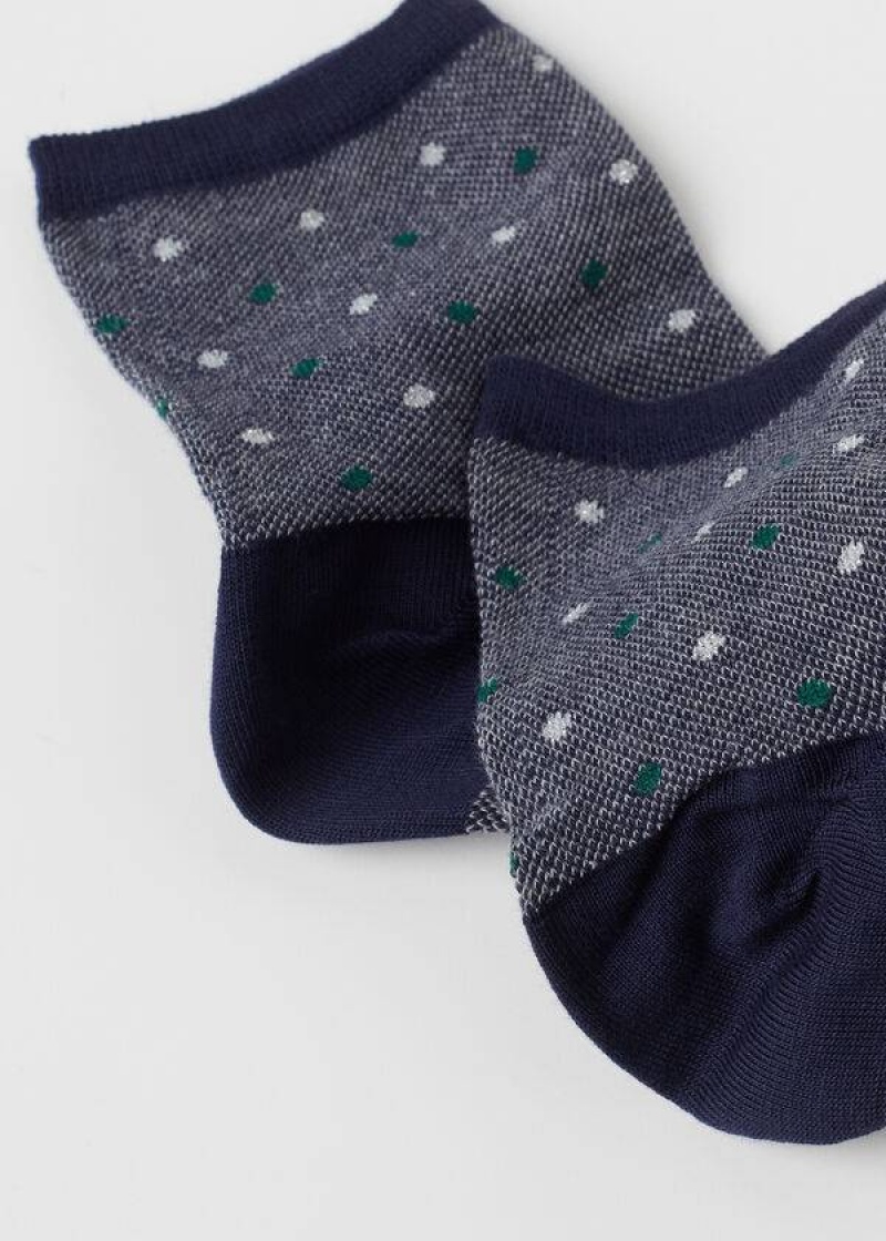 Calzedonia Dot-Pattern Kurzes Socken Damen Blau | DE1763BC