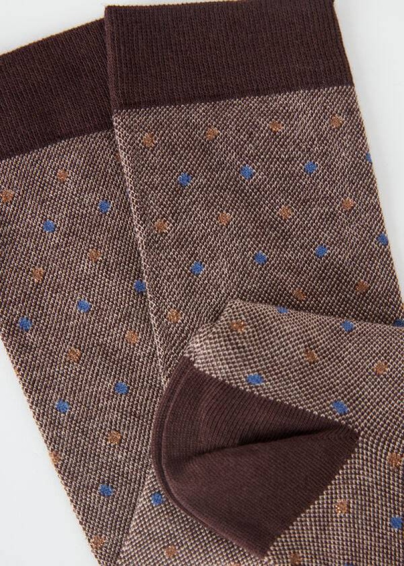 Calzedonia Dot-Pattern Long Socken Damen Braun | DE1951RW