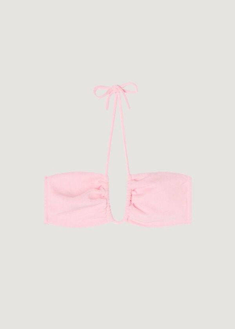 Calzedonia Drawstring Bandeau Beverly Hills Eco Bikinioberteile Damen Rosa | DE2482MA