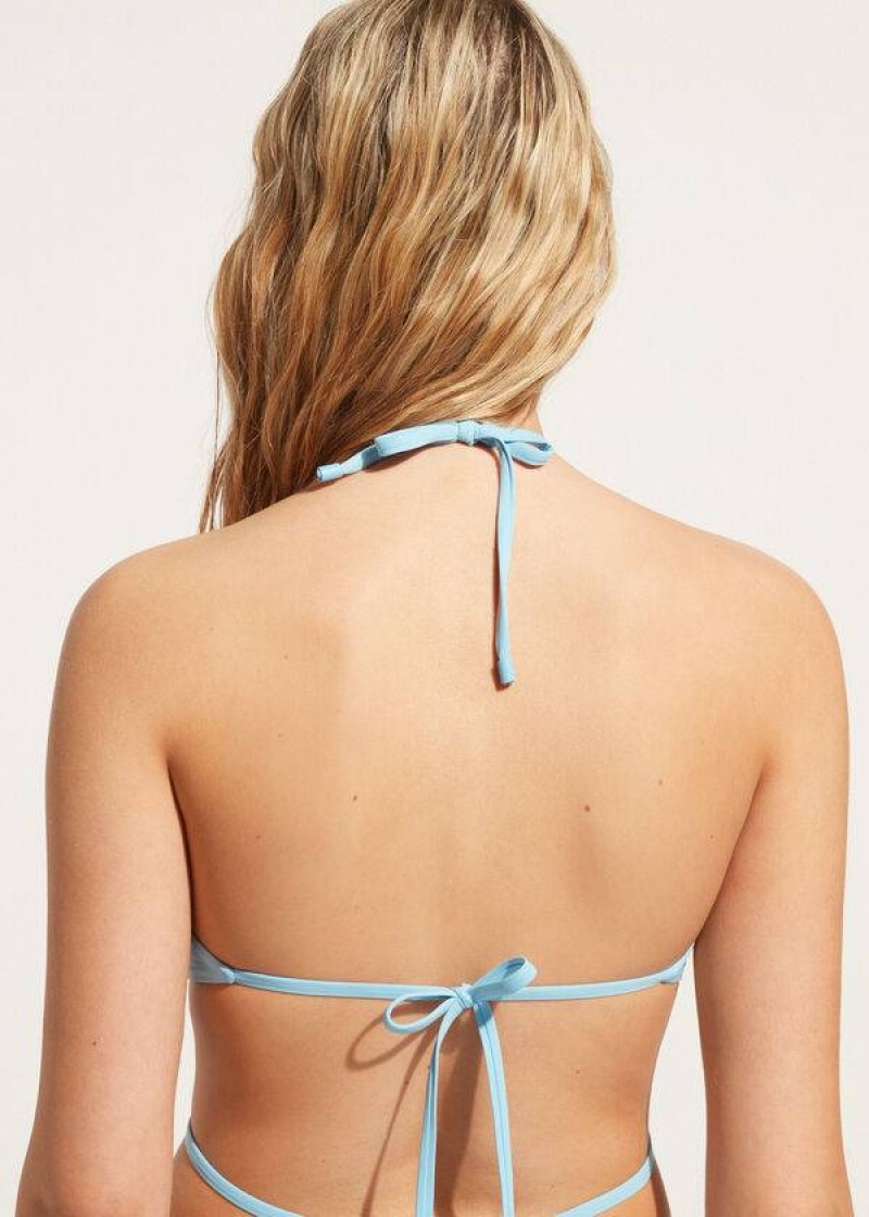 Calzedonia Drawstring Bandeau Islamorada Bikinioberteile Damen Blau | DE2480WY