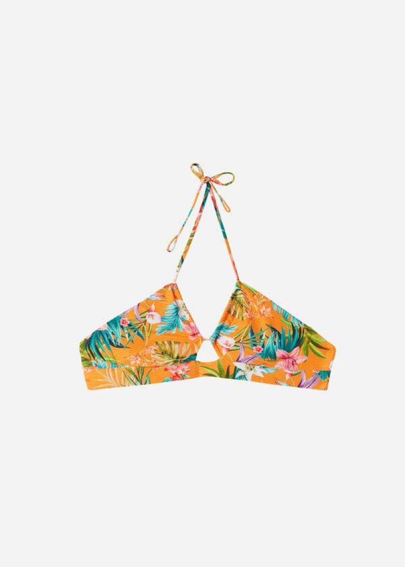 Calzedonia Drawstring Bandeau Rio Eco Bikinioberteile Damen Orange | DE2478RW