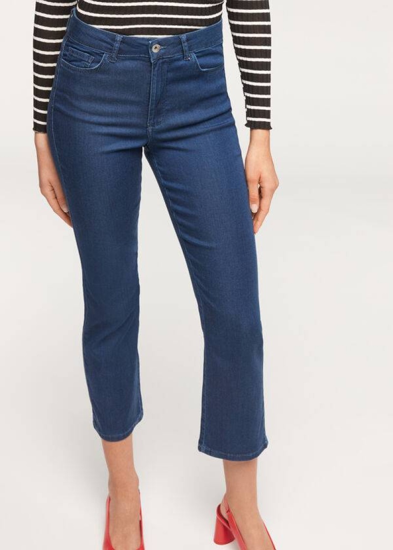 Calzedonia Eco Light Flared Cropped Denim Jeans Damen Navy | DE1618OR