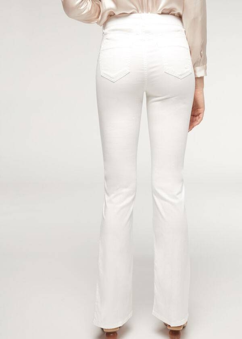 Calzedonia Eco Light Flared Denim Jeans Damen Weiß | DE1617IS