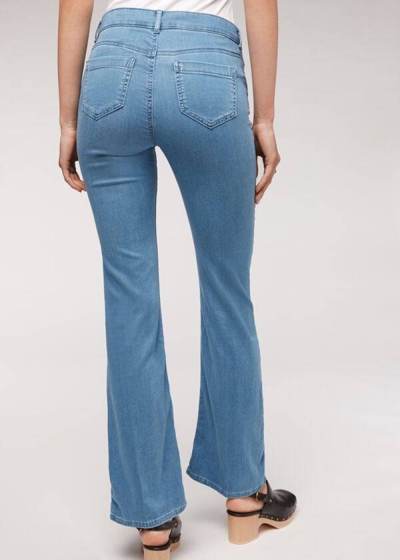 Calzedonia Eco Light Flared Denim Jeans Damen Blau | DE1615YU