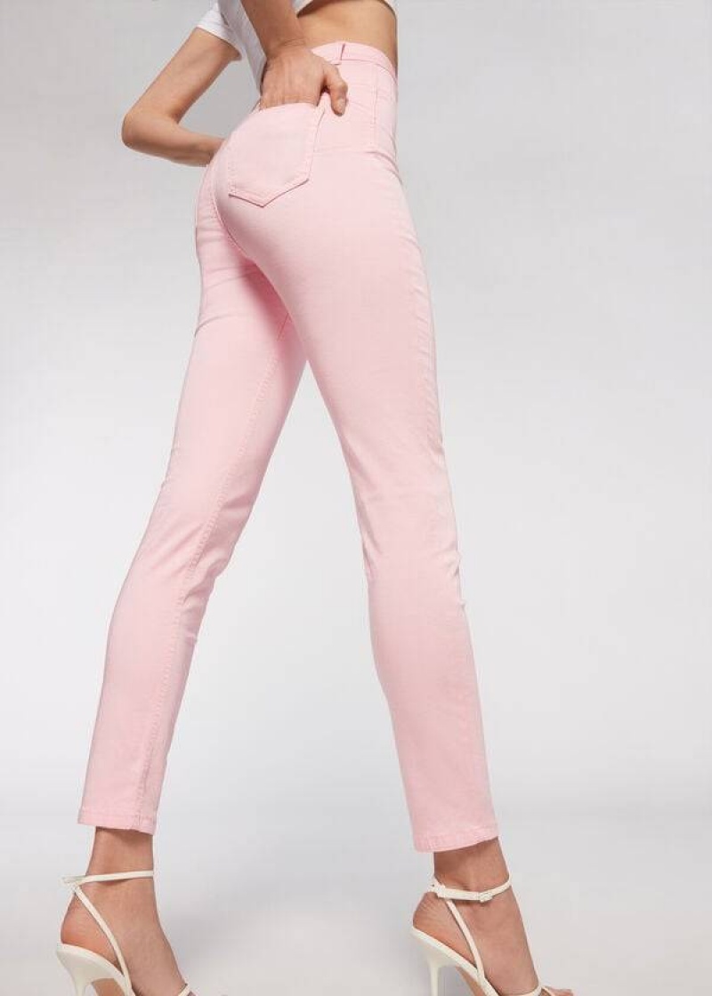 Calzedonia Eco Light Push Up Denim Hose Damen Rosa | DE1464AP