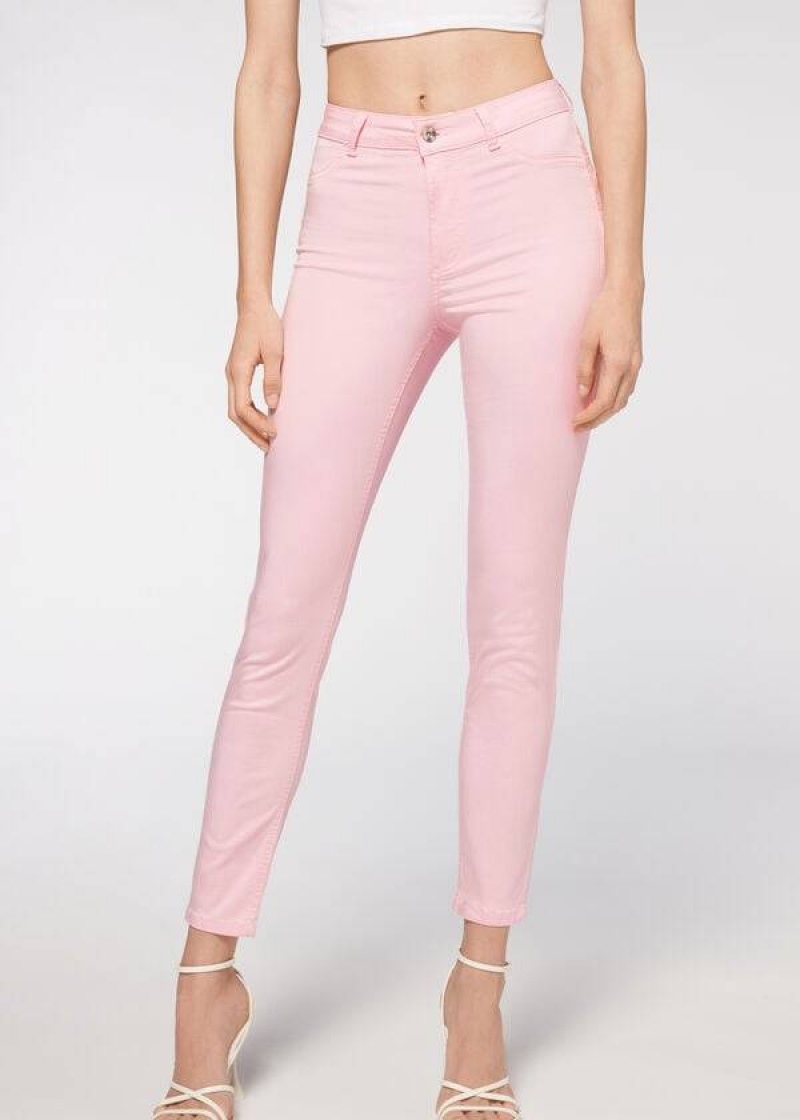 Calzedonia Eco Light Push Up Denim Hose Damen Rosa | DE1464AP