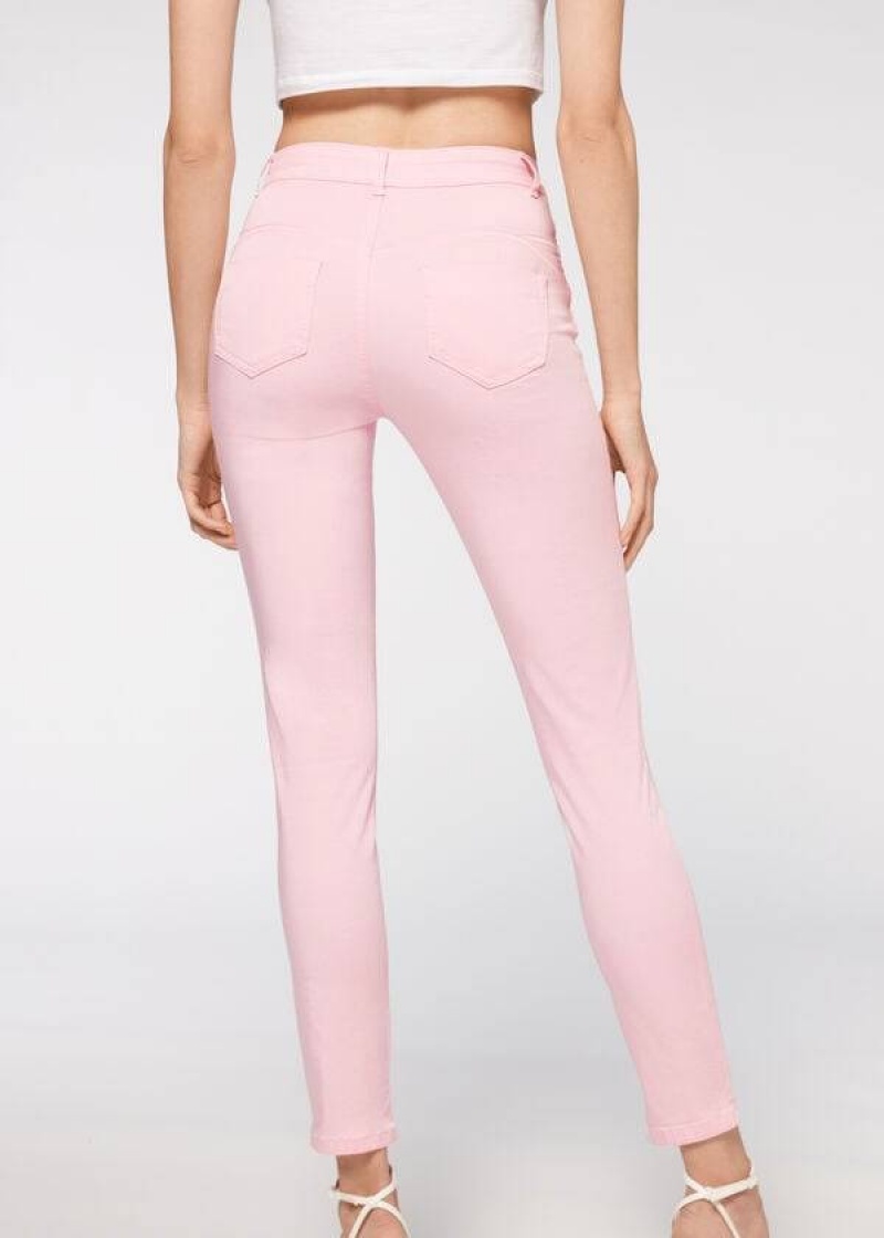 Calzedonia Eco Light Push Up Denim Jeans Damen Rosa | DE1612EX