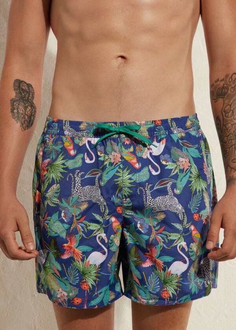 Calzedonia Formentera Badehose Herren Grün Blau | DE1272QZ