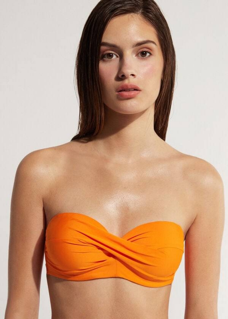 Calzedonia Gepolstert Bandeau Indonesia Bikinioberteile Damen Orange | DE2403QZ