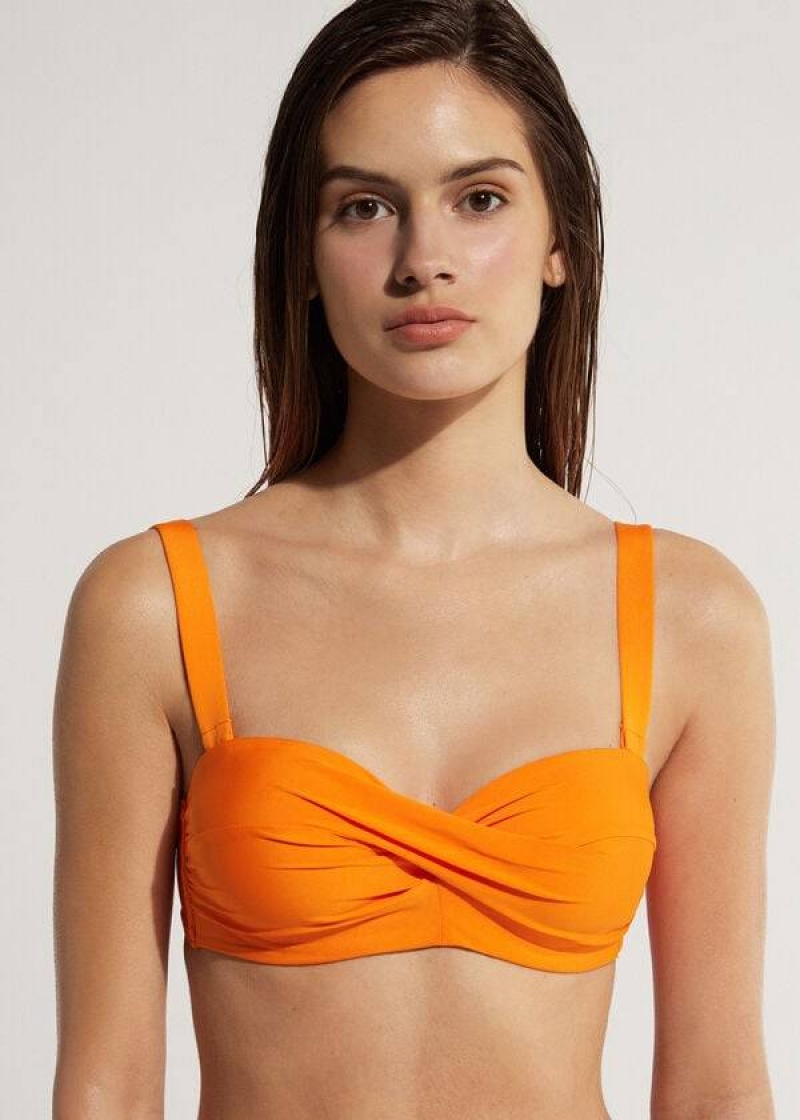 Calzedonia Gepolstert Bandeau Indonesia Bikinioberteile Damen Orange | DE2403QZ