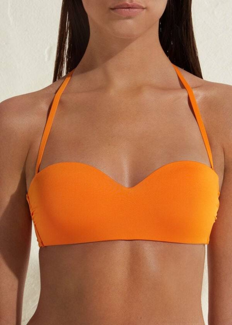 Calzedonia Gepolstert Bandeau Indonesia Eco Bikinioberteile Damen Orange | DE2399TV