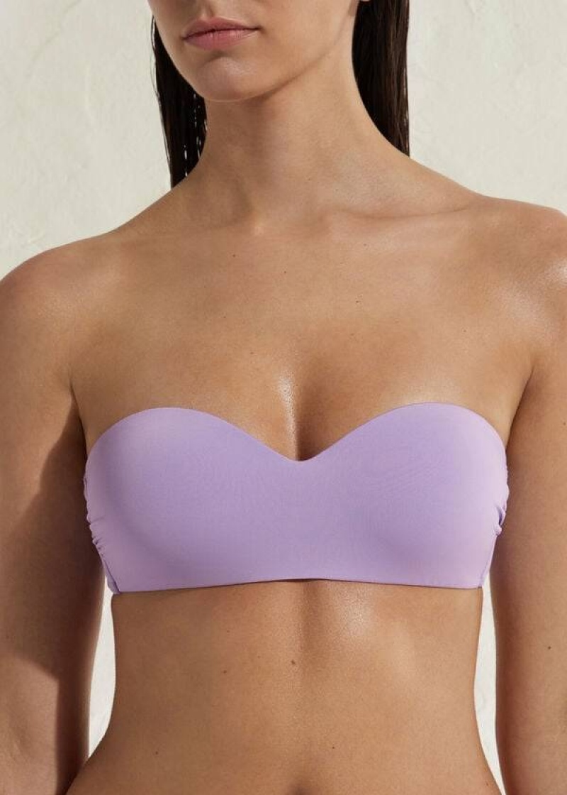 Calzedonia Gepolstert Bandeau Indonesia Eco Bikinioberteile Damen Lila | DE2395OR