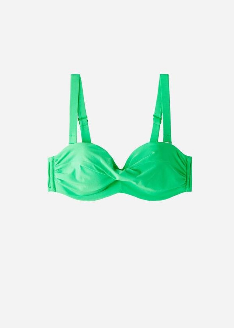 Calzedonia Gepolstert Bandeau Indonesia Eco cobey Bikinioberteile Damen Grün | DE2392SO