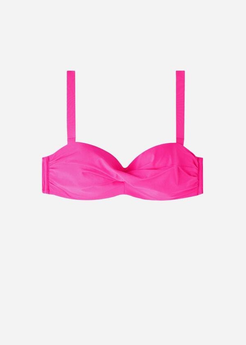 Calzedonia Gepolstert Bandeau Indonesia Eco cobey Bikinioberteile Damen Rosa | DE2391DN