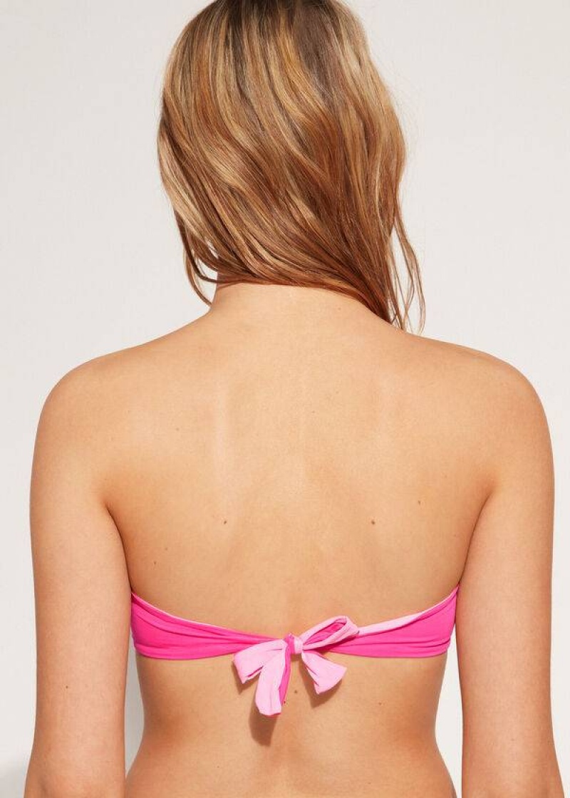 Calzedonia Gepolstert Bandeau Indonesia Eco rosa Bikinioberteile Damen Rosa | DE2386KI