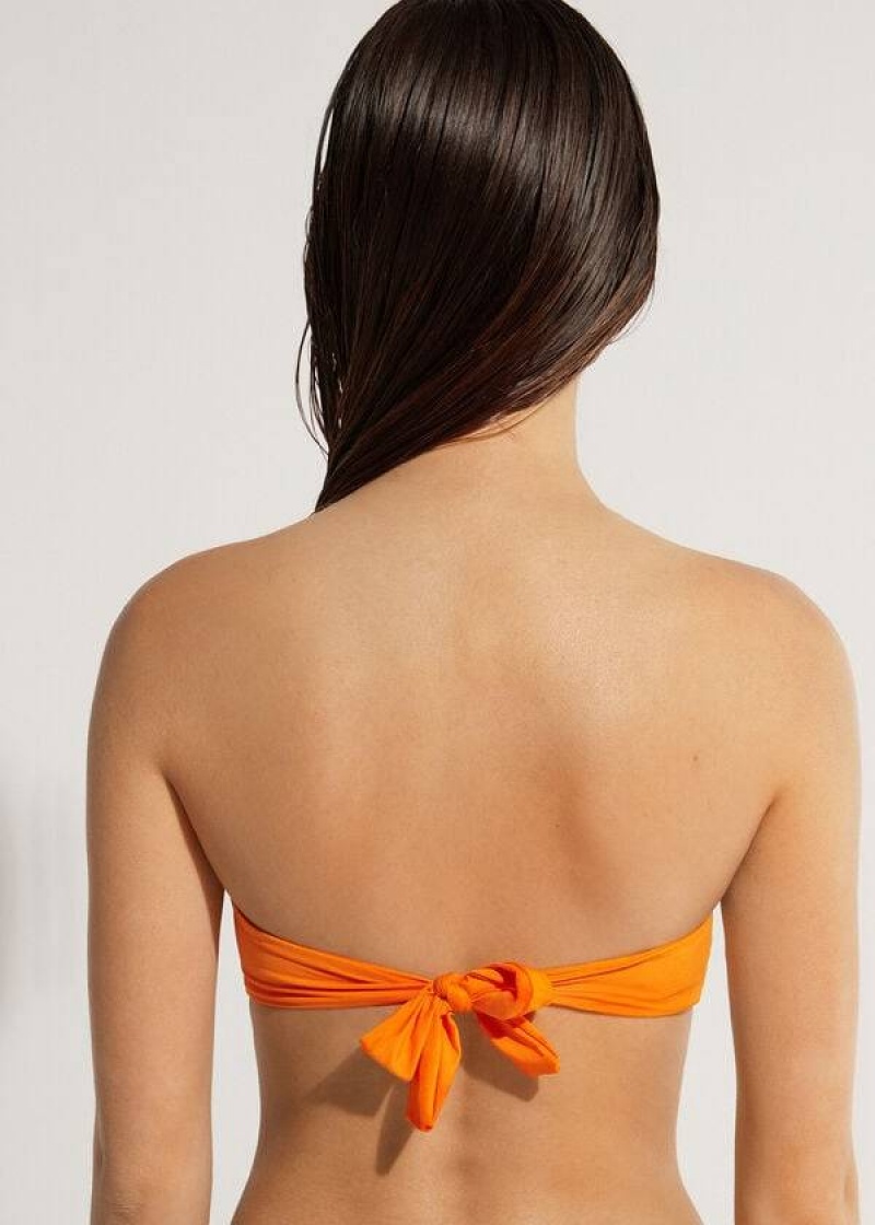 Calzedonia Gepolstert Bandeau Indonesia Eco Strapless Bikinioberteile Damen Orange | DE2382CE